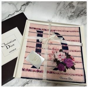 Dior Pink and Purple Floral Scarf